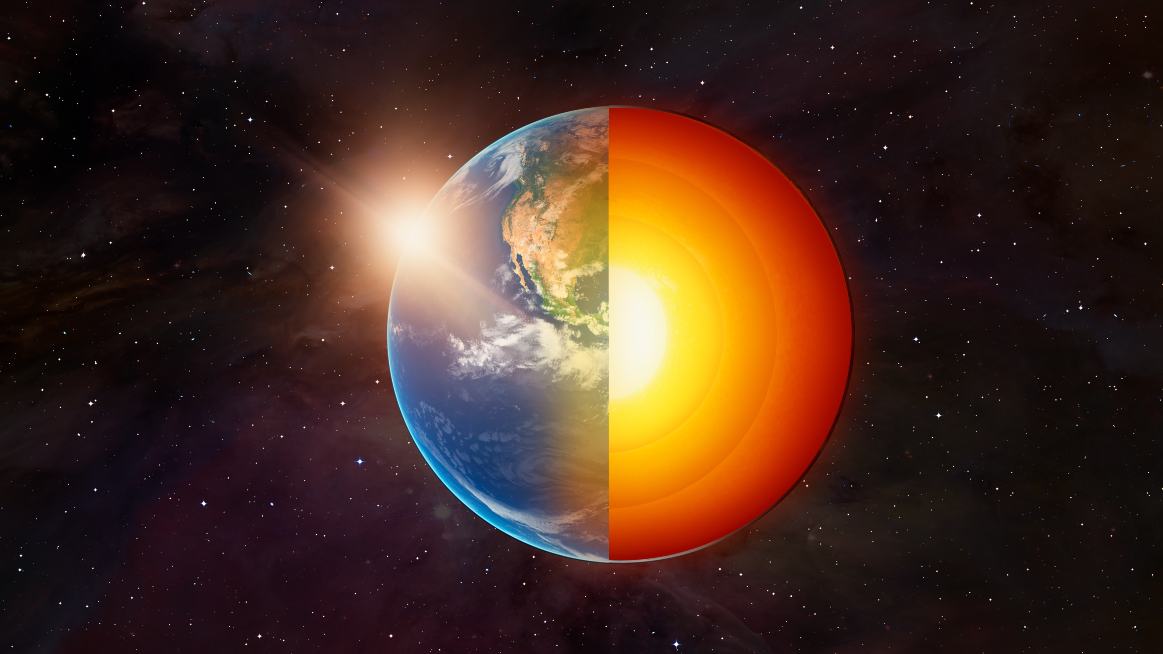 Representación del núcleo interno de la Tierra y su evolución.