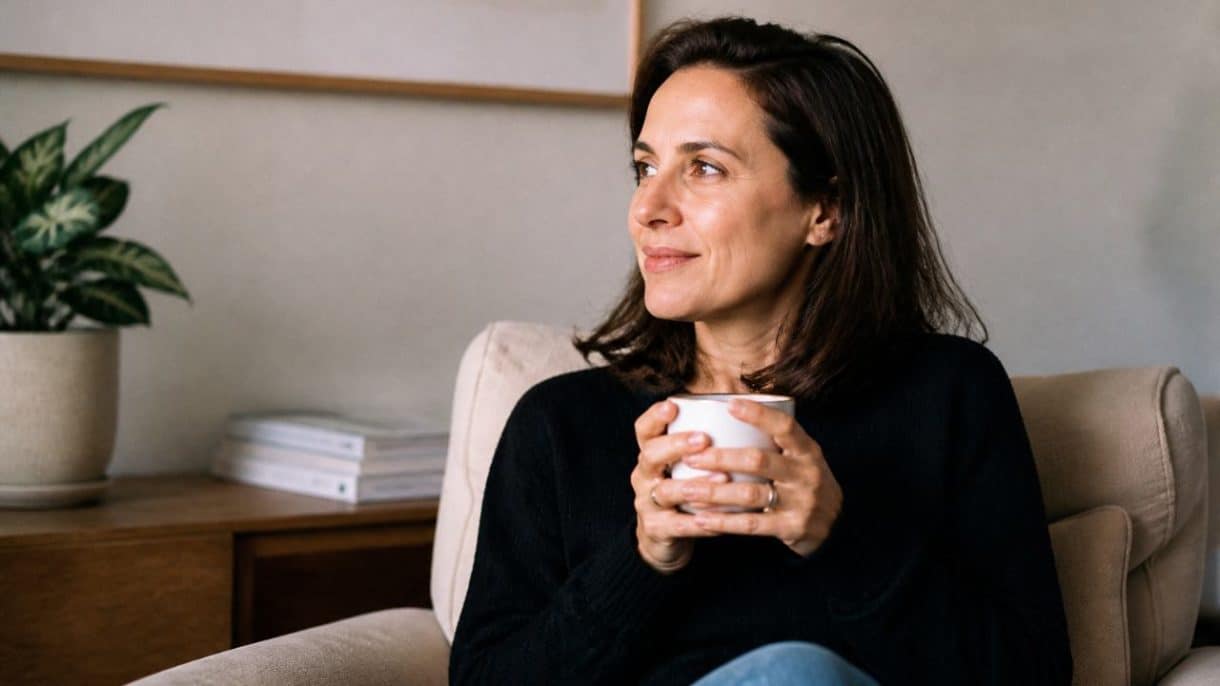 Mujer adulta reflexiva en un entorno tranquilo